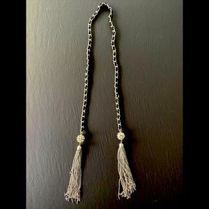 Women’s Black/Metal Braided Necklace